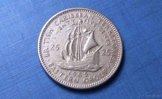 25 центов 1965. Восточные Карибы. Тираж 1.280.000!