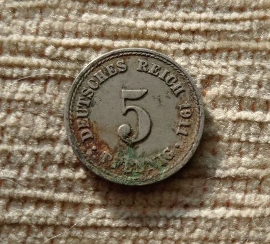 Werty71 Германия 5 пфеннигов 1911 А