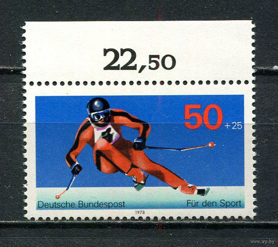ФРГ - 1978 - Горнолыжный спорт - [Mi. 958] - полная серия - 1 марка. MNH.  (Лот 91FM)-T25P21