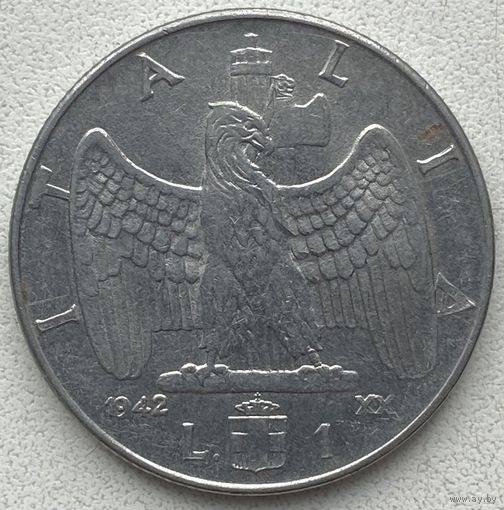 Италия 1 лира 1942 г.