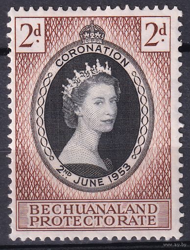 76.BrKS. Великобритания. Колонии. Бечуаналенд. Коронация Елизаветы II. 1953 г. 2d. Mi.#128.
