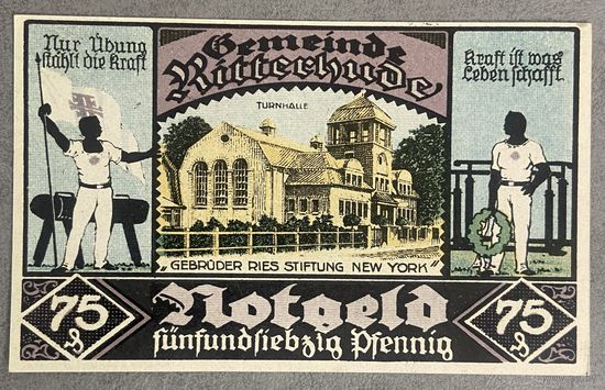 Нотгельд Лангензальц 75 пфеннигов 1921 год. Веймарская республика