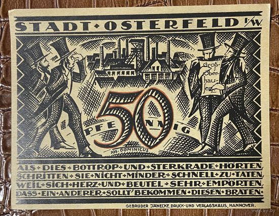 Нотгельд 50 пфеннигов 1921 год. Остерфельд. Веймарская республика
