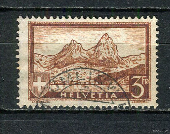 Швейцария - 1928 - Горы 3Fr - [Mi.226] - 1 марка. Гашеная.  (Лот 68EO)-T7P13