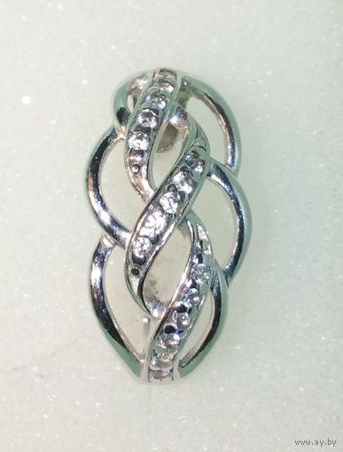 Серьга-одиночка с фианитами, Ag_925, 1,43 г.