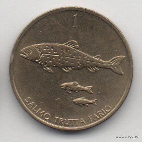 1 толар 1999 Словения. рыба