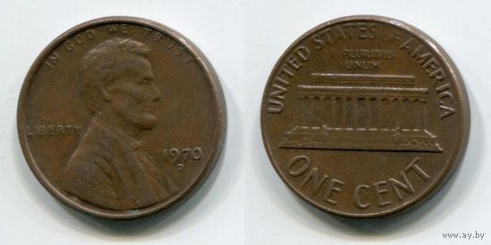США. 1 цент (1970, буква D)