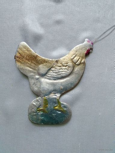 Старинный ёлочный картонаж.Курица.