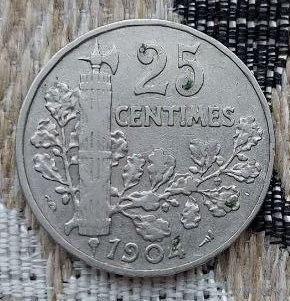 Франция 25 сентим (центов) 1904 года. Коллекционная монета! Выгодная инвестиция!