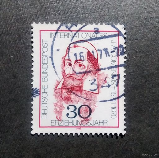 Марка Германия 1970 год 300 лет со дня смерти Амоса Коменского
