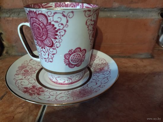 Кофейная пара лфз. Костяной фарфор.