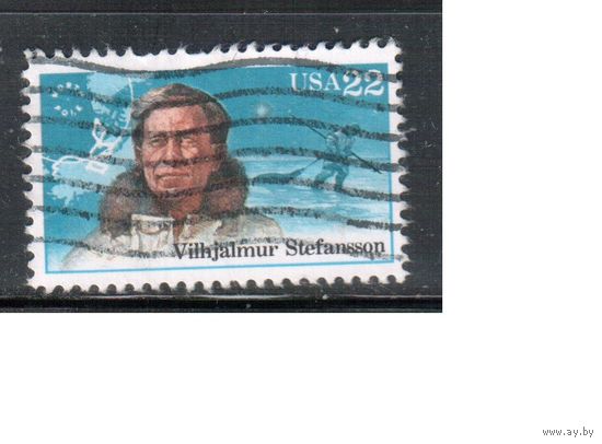 США-1986, (Мих.1837),  гаш. , Полярные исследователи,