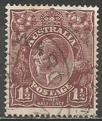 Австралия. Король Георг V. 1918г. Mi#32 b.