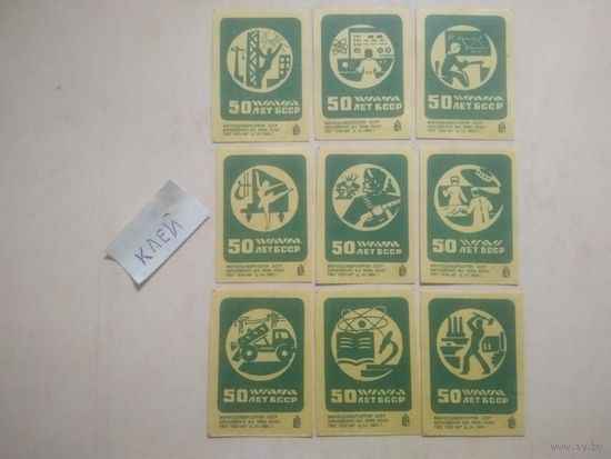 Спичечные этикетки ф.Борисов. 50 лет БССР. 1969 год. 1-й выпуск