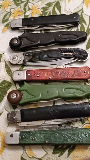 Нож Белка и др. Советские перочинные ножики. 7 шт. одним лотом.