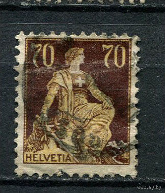 Швейцария - 1908/1940 - Гельвеция 70C - [Mi.108x] - 1 марка. Гашеная.  (Лот 99CB)