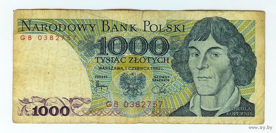 Польша, 1000 злотых 1982 год.