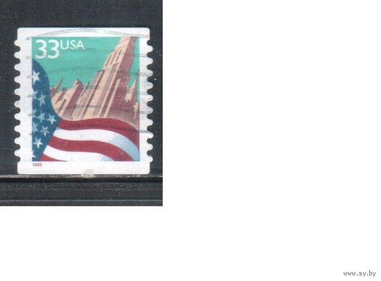 США-1999 (Мих.3090 С) , гаш., Стандарт, Флаг(одиночка)