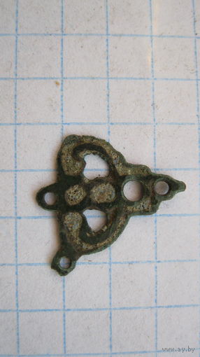 Древняя привеска, серьга. Бронза.Эмаль.