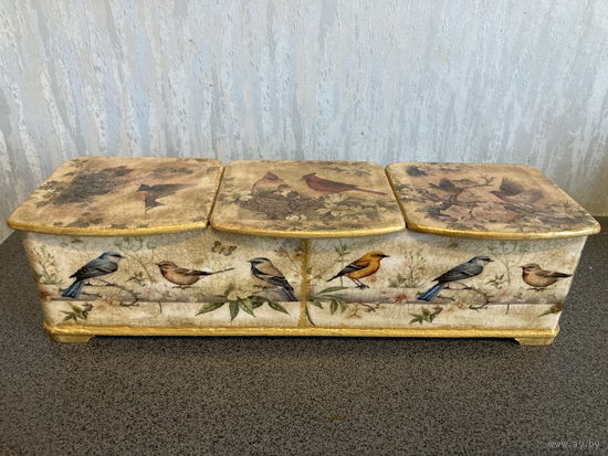 Шкатулка 26х8х7 см 3 секции