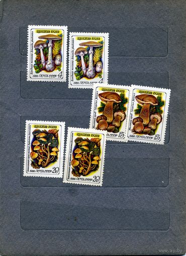 СССР, 1986,  ЯДОВИТЫЕ ГРИБЫ,   сборка 6м по 15 коп шт