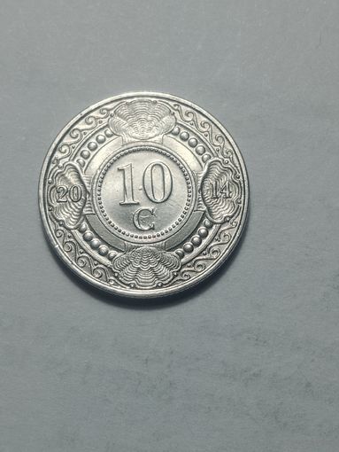 Антильские острова  10 центов 2014 года .