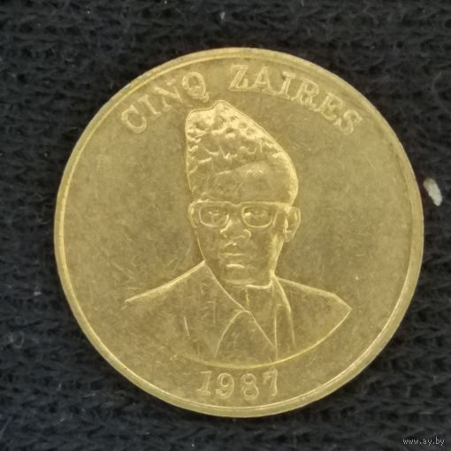 Заир 5 заиров, 1987 г., KM# 14