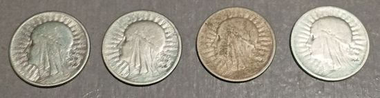 4х2 злотых (серебро) 1933-1934, Польша, голова Полонии, хорошие! Также смотрите другие мои лоты!