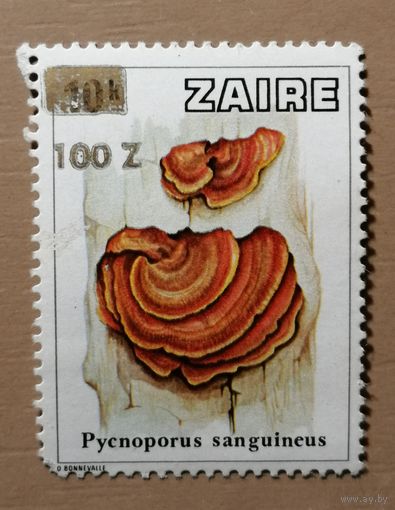 Марка Заир, серия -- грибы, 1978 г., с надпечаткой