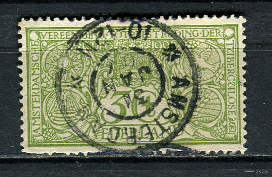 Нидерланды - 1906 - Борьба с туберкулезом 3С+3С - [Mi.70] - 1 марка. Гашеная.  (Лот 18Jo)-T4P15