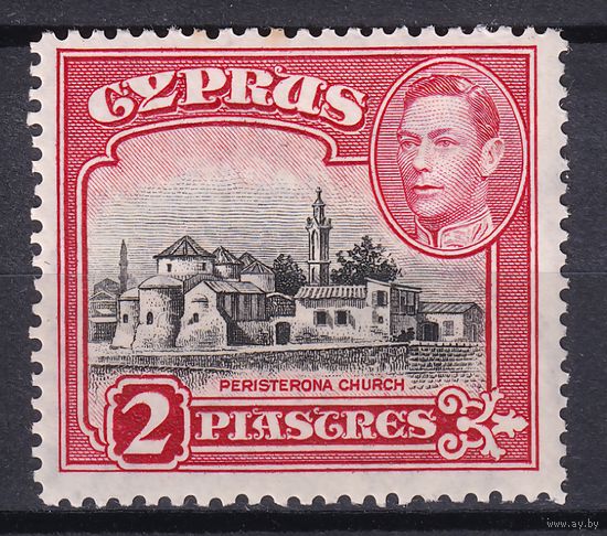 105.BrK. Великобритания. Колонии.  Кипр. Георг VI. Архитектура и пейзажи. 1938 г. 2P. Mi.#144B.