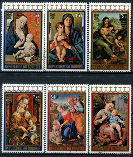 Бурунди - 1976г. - Рождество. Картины - 6 марок - полная серия, гашёные с клеем [Mi 1290 A - 1295 A]. #3-Bu-91-A-2