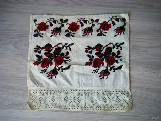 Старинная Салфетка. Вышивка Крестиком. Абрус. 35см. х 35см.