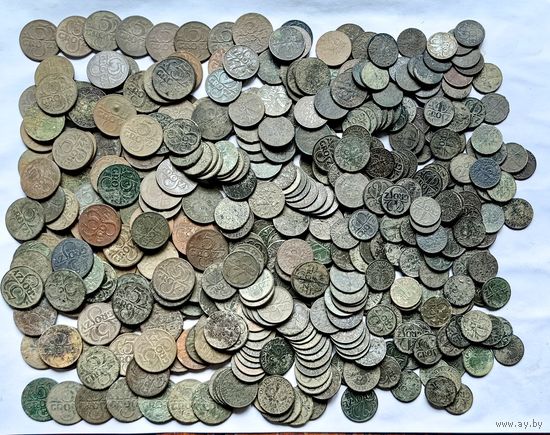 Сборный лот монет. Польша. Гроши. 550 шт