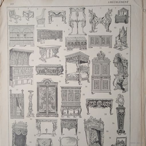 Энциклопедическая гравюра.  кон.19в. 31х24см.  Франция .