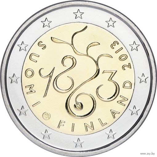 2 Евро 2013 Финляндия 150-летие проведения сейма 1863 года UNC из ролла