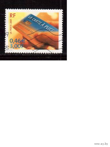 Франция-2001 (Мих.3563) , гаш., Банк. карта