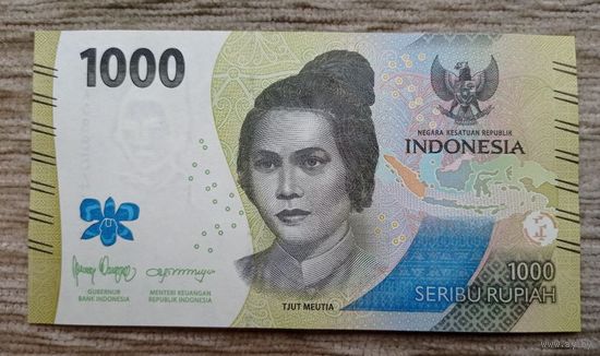 Werty71 Индонезия 1000 рупий 2022 UNC банкнота