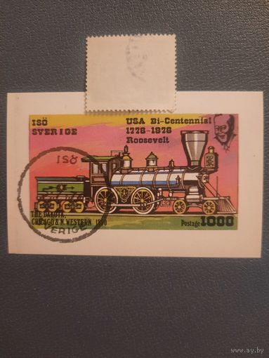 Швеция 1976. Паровой локомотив. Блок