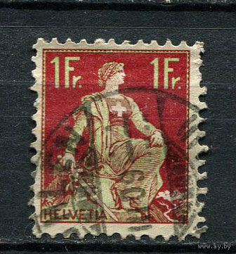 Швейцария - 1908/1940 - Гельвеция 1Fr - [Mi.109x] - 1 марка. Гашеная.  (Лот 100CB)