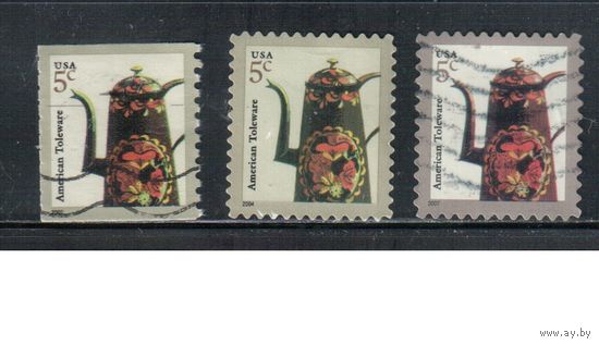 США-2002-2004-2007 (Мих.3584-) ,  гаш. , Стандарт,Дизайн(одиночка), 3 выпуска