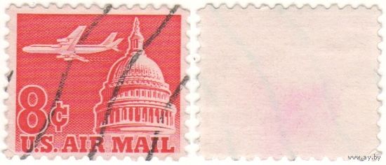 США 1962.12.05(1963.08.01) (Mi)US836xA(836yA) марка Реактивный пассажирский самолет над Капитолием - 8c без тегов (с тегами) один из двух вариантов (г) (a1-20 ТОРГ
