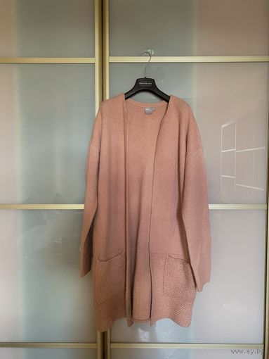 Удлинённый розовый кардиган Asos, шерсть, uk 10
