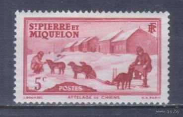 [838] Французские колонии. Сент-Пьер и Микелон 1938. Собачья упряжка.5с. МН