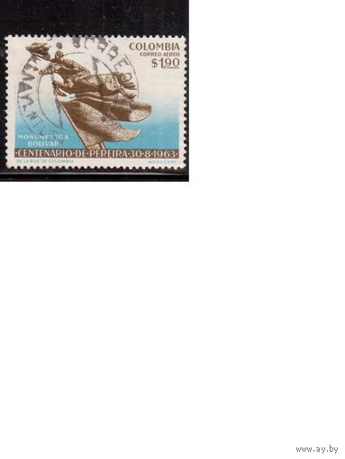 Колумбия-1963(Мих.1047) ,  гаш. , Памятник Боливару(2)