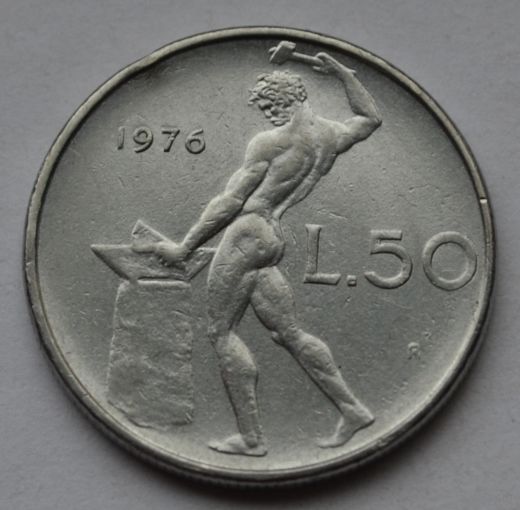 Италия, 50 лир 1976 г.