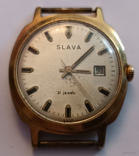 Позолоченные часы " Слава" . АУ 20. СССР. Все лоты с 1 рубля!