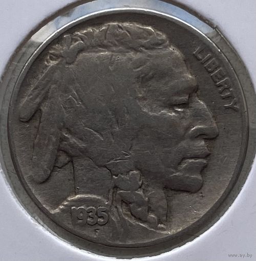 США 5 центов 1935 г. Бизон. В холдере