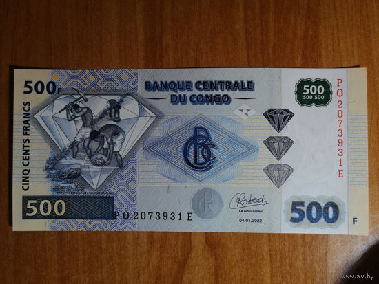 ДР Конго, 500 франков, 2022 год, Р