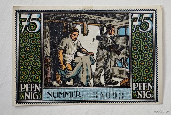 1921 год 75 пфеннигов  Германия